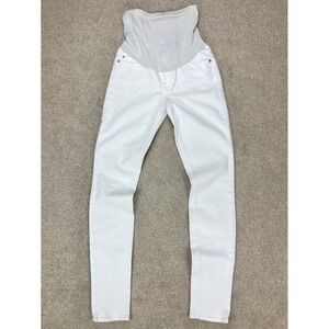 7 For All Mankind Secret Fit Belly Panel Maternity Jeans Womens 26 White Denim